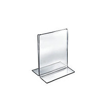 Azar Displays Double-Foot Acrylic Sign Holders, 7 inch; x 5 1/2 inch;, Clear, Pack Of 10