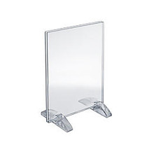 Azar Displays Dual-Stand Acrylic Vertical/Horizontal Sign Holders, 8 1/2 inch; x 11 inch;, Clear, Pack Of 10