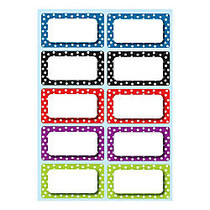 Ashley Productions Die-Cut Magnetic Nameplates, Polka Dot, 3 inch;H x 1 3/4 inch;W x 1/16 inch;D, Assorted Colors, 10 Nameplates Per Pack, Set Of 5 Packs