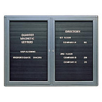 Quartet; Enclosed Magnetic Letter Board, 48 inch; x 36 inch;, Black