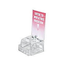 Azar Displays Plastic Suggestion Box, With Lock, Molded, Small, 3 1/2 inch;H x 5 1/2 inch;W x 5 inch;D, Clear