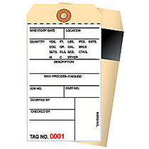 Manila Inventory Tags, 2-Part Carbon Style, 1000-1499, Box Of 500