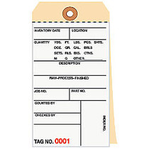 Manila Inventory Tags, 2-Part Carbonless, 10000-10499, Box Of 500