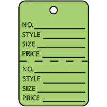 Office Wagon; Brand Garment Tags, Perforated, 1 1/4 inch; x 1 7/8 inch;, 100% Recycled, Green, Case Of 1,000