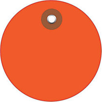 Office Wagon; Brand Plastic Circle Tags, 2 inch;, Orange, Pack Of 100