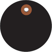 Office Wagon; Brand Plastic Circle Tags, 3 inch;, Black, Pack Of 100