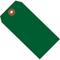 Office Wagon; Brand Plastic Shipping Tags, 4 3/4 inch; x 2 3/8 inch;, Green, Case Of 100
