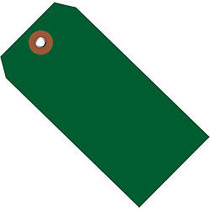 Office Wagon; Brand Plastic Shipping Tags, 6 1/4 inch; x 3 1/8 inch;, Green, Case Of 100