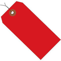 Office Wagon; Brand Prewired Plastic Shipping Tags, 4 3/4 inch; x 2 3/8 inch;, Red, Case Of 100