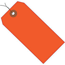 Office Wagon; Brand Prewired Plastic Shipping Tags, 6 1/4 inch; x 3 1/8 inch;, Orange, Case Of 100