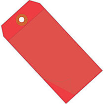 Office Wagon; Brand Self-Laminating Tags, 4 3/4 inch; x 2 3/8 inch;, 95% Recycled, Red, Case Of 100