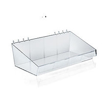 Azar Displays Large Divider Bins, 4 inch;H x 13 inch;W x 7 inch;D, Clear, Pack Of 4