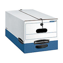 Bankers Box; Liberty; FastFold&trade; 60% Recycled Storage Boxes, 24 inch; x 12 inch; x 10 inch;, Letter, White/Blue, Pack Of 12