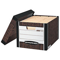 Bankers Box; R-Kive; Storage Boxes, Letter/Legal, 15 inch; x 12 inch; x 10 inch;, 60% Recycled, Woodgrain, Pack Of 12