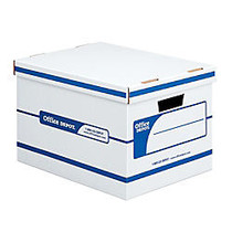 Office Wagon; Brand Quick Set-Up Storage Boxes With Lift-Off Lid, Letter/Legal, 15 inch; x 12 inch; x 10 inch;, 60% Recycled, White/Blue, Pack Of 4
