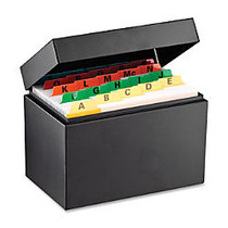 Steelmaster Card File Box - External Dimensions: 6.6 inch; Width x 4.1 inch; Depth x 4.9 inch; Height - 500 x Index Card (4 inch; x 6 inch;) - Hinged Closure - Steel - Black - For Index Card - Recycled - 1 Each