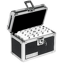 Vaultz; Locking Index Card Box, 3 inch; x 5 inch;, Black