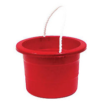 United Comb & Novelty Rope-Handle Plastic Bucket, 2.5 Gallons, Red