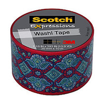 Scotch; Expressions Washi Tape, 1 1/4 inch; Core, 1 3/16 inch; x 394 inch;, Pink Lace