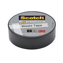 Scotch; Expressions Washi Tape, 5/8 inch; x 393 inch;, Black