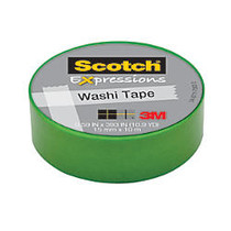 Scotch; Expressions Washi Tape, 5/8 inch; x 393 inch;, Green