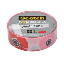 Scotch; Expressions Washi Tape, 5/8 inch; x 393 inch;, Poppy