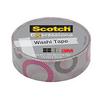 Scotch; Expressions Washi Tape, 5/8 inch; x 393 inch;, Striped Circles