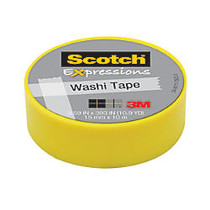 Scotch; Expressions Washi Tape, 5/8 inch; x 393 inch;, Yellow