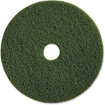 Genuine Joe 17 inch; Scrubbing Floor Pad - 17 inch; Diameter - 5/Carton x 17 inch; Diameter x 1 inch; Thickness - Fiber - Green