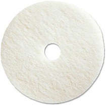 Genuine Joe 17 inch; White Polishing Floor Pad - 17 inch; Diameter - 5/Carton x 17 inch; Diameter x 1 inch; Thickness - Fiber - White