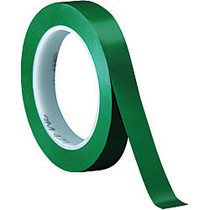 3M&trade; 471 Vinyl Tape, 3 inch; Core, 0.5 inch; x 36 Yd., Green, Case Of 3