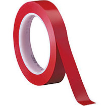 3M&trade; 471 Vinyl Tape, 3 inch; Core, 0.5 inch; x 36 Yd., Red, Case Of 3
