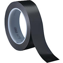 3M&trade; 471 Vinyl Tape, 3 inch; Core, 1 inch; x 36 Yd., Black, Case Of 3