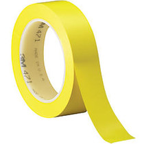 3M&trade; 471 Vinyl Tape, 3 inch; Core, 1 inch; x 36 Yd., Yellow, Case Of 3