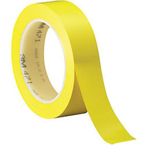 3M&trade; 471 Vinyl Tape, 3 inch; Core, 1 inch; x 36 Yd., Yellow, Case Of 36