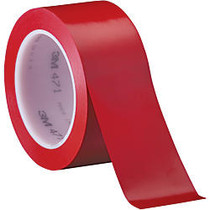 3M&trade; 471 Vinyl Tape, 3 inch; Core, 2 inch; x 36 Yd., Red, Case Of 24