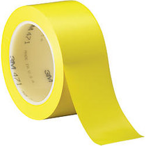 3M&trade; 471 Vinyl Tape, 3 inch; Core, 2 inch; x 36 Yd., Yellow, Case Of 24
