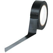 BOX Packaging Solid Vinyl Safety Tape, 3 inch; Core, 1 inch; x 36 Yd., Black, Case Of 48