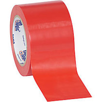 BOX Packaging Solid Vinyl Safety Tape, 3 inch; Core, 3 inch; x 36 Yd., Red, Case Of 3