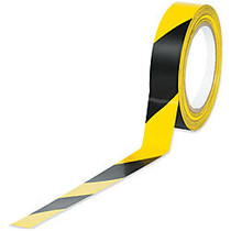 BOX Packaging Striped Vinyl Tape, 3 inch; Core, 1 inch; x 36 Yd., Black/Yellow, Case Of 3