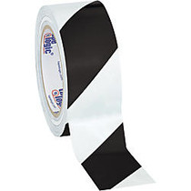 BOX Packaging Striped Vinyl Tape, 3 inch; Core, 2 inch; x 36 Yd., Black/White, Case Of 3