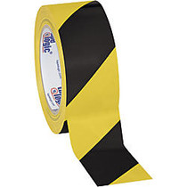BOX Packaging Striped Vinyl Tape, 3 inch; Core, 2 inch; x 36 Yd., Black/Yellow, Case Of 3