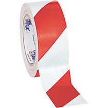 BOX Packaging Striped Vinyl Tape, 3 inch; Core, 2 inch; x 36 Yd., Red/White, Case Of 3