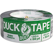 Duck Basic-strength Utility Tape - 1.88 inch; Width x 55 yd Length - 3 inch; Core - Cotton Backing - Reinforced, Tearable - Gray