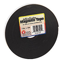 Hygloss Magnetic Tape Strips, 0.5 inch; x 8.33 Yd., Black, Pack Of 3