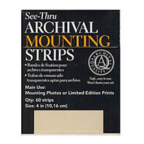 Lineco Self-Stick Mounting Strips, 4 inch;, 60 Strips Per Pack, Case Of 2 Packs