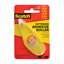 Scotch; Adhesive Dot Roller, Patterned, Yellow Stars