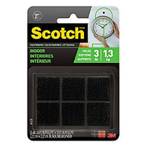 Scotch; Reclosable Fastener, 7/8 inch; x 7/8 inch;, Black, Pack Of 12