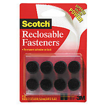 Scotch; Recloseable Fasteners, Black, 5/8 inch; x 5/8 inch; Dots, Pack Of 24