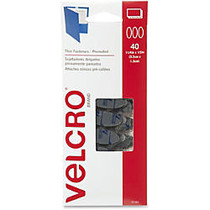 VELCRO; Brand Black Wafer-thin Fasteners - 0.50 inch; Width x 1.25 inch; Length - Adhesive Backing - 40 / Pack - Black